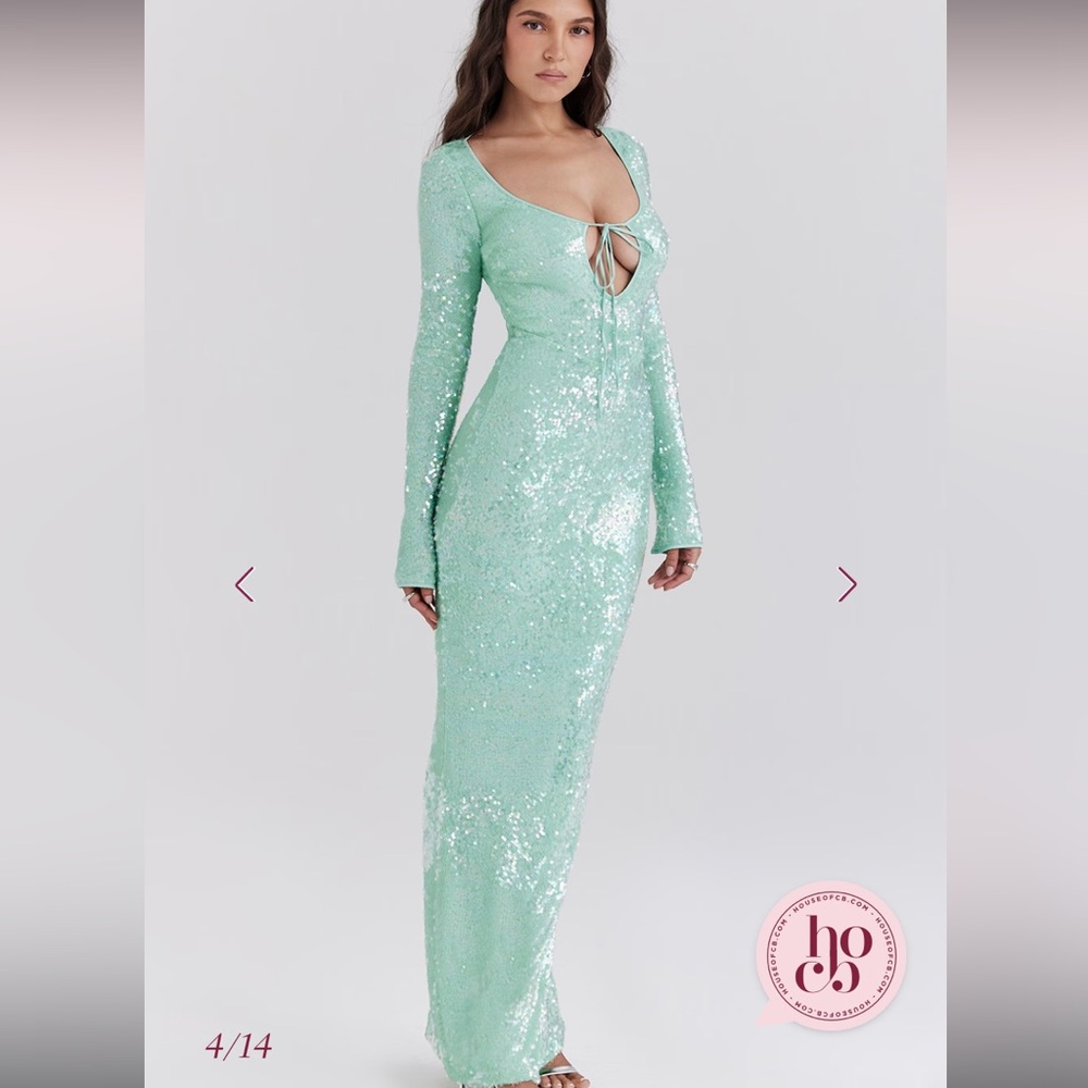 House of CB  Tatania
Seafoam Sequin Maxi Gown
USD $329 - Picture 5 of 16